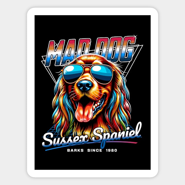 Mad Dog Sussex Spaniel Magnet by Miami Neon Designs